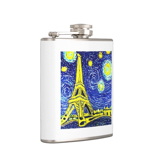 Starry Night Paris Frankreich Flachmann (Rechts)