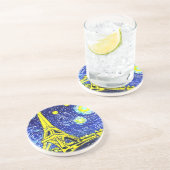 Starry Night Paris Frankreich Getränkeuntersetzer (Seite)