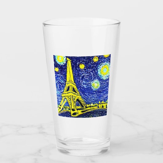 Starry Night Paris Frankreich Glas (Vorderseite)