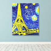 Starry Night Paris Frankreich Leinwanddruck (Insitu (Holzboden))