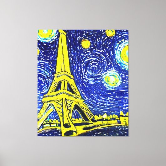 Starry Night Paris Frankreich Leinwanddruck (Vorderseite)