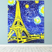 Starry Night Paris Frankreich Leinwanddruck (Insitu (Holzboden))