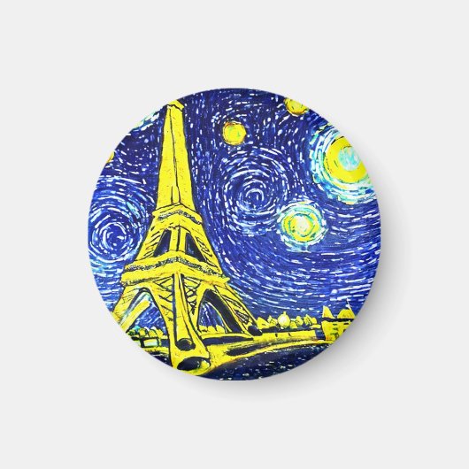 Starry Night Paris Frankreich Magnet (Vorne)
