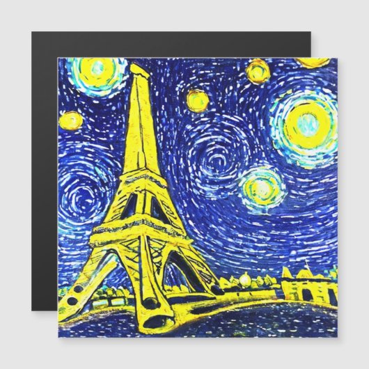 Starry Night Paris Frankreich Magnetkarte (Vorne/Hinten)