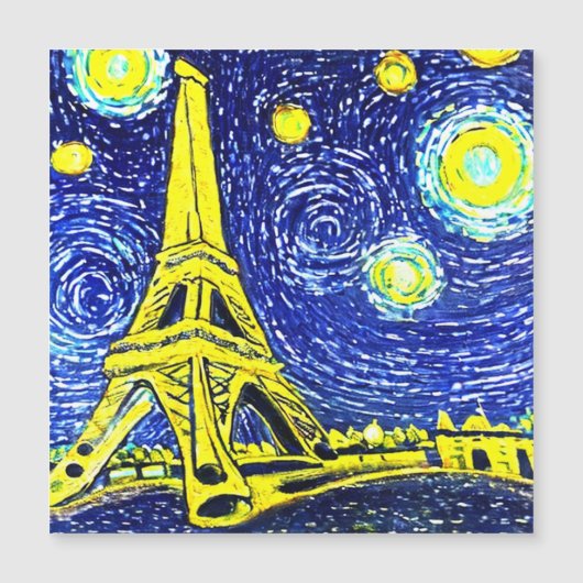 Starry Night Paris Frankreich Magnetkarte (Vorderseite)