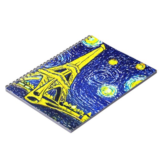 Starry Night Paris Frankreich Notizblock (Linke Seite)