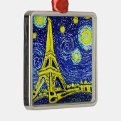 Starry Night Paris Frankreich Ornament Aus Metall (Rechts)