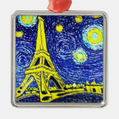Starry Night Paris Frankreich Ornament Aus Metall (Vorne)