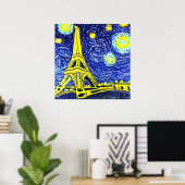 Starry Night Paris Frankreich Poster (Heimbüro)