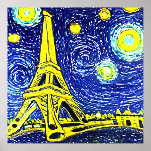 Starry Night Paris Frankreich Poster (Vorne)