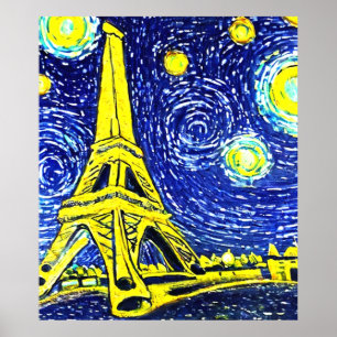 Starry Night Paris Frankreich Poster