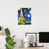 Starry Night Paris Frankreich Poster (Heimbüro)