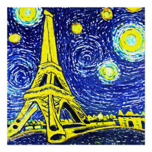 Starry Night Paris Frankreich Poster