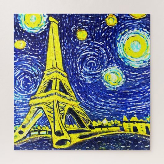 Starry Night Paris Frankreich Puzzle (Vertikal)