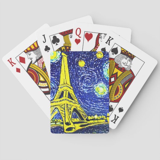 Starry Night Paris Frankreich Spielkarten (Rückseite)
