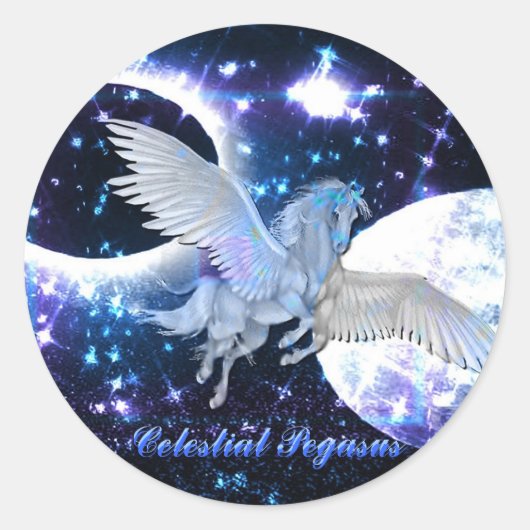 Starry Night Pegasus Fantasy Stickers (Vorderseite)