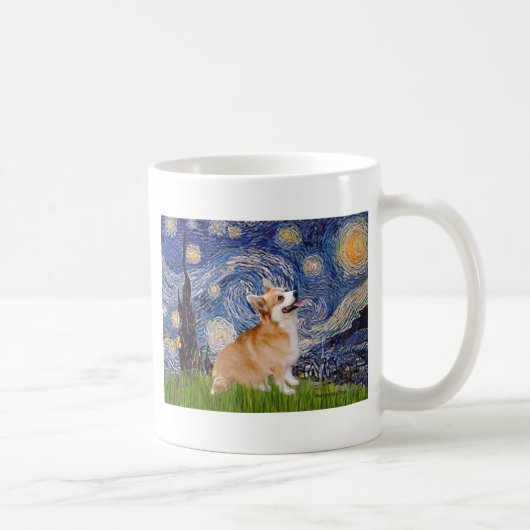 Starry Night - Pembroke Welsh Corgi 7b Kaffeetasse (Rechts)
