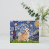 Starry Night - Pembroke Welsh Corgi 7b Postkarte (Stehend Vorderseite)