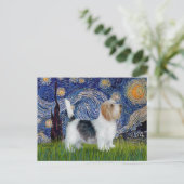 Starry Night - Petit Basset (PBGV) Postkarte (Stehend Vorderseite)