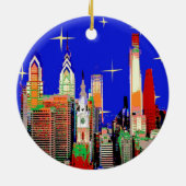 Starry Night Philadelphia, bearbeiten Text Keramik Ornament (Hinten)