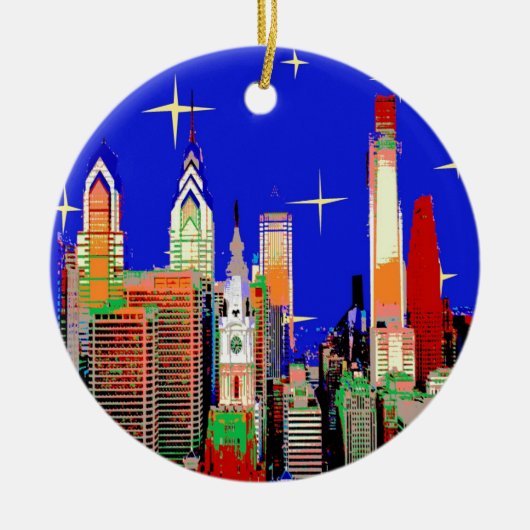 Starry Night Philadelphia Keramikornament (Vorne)
