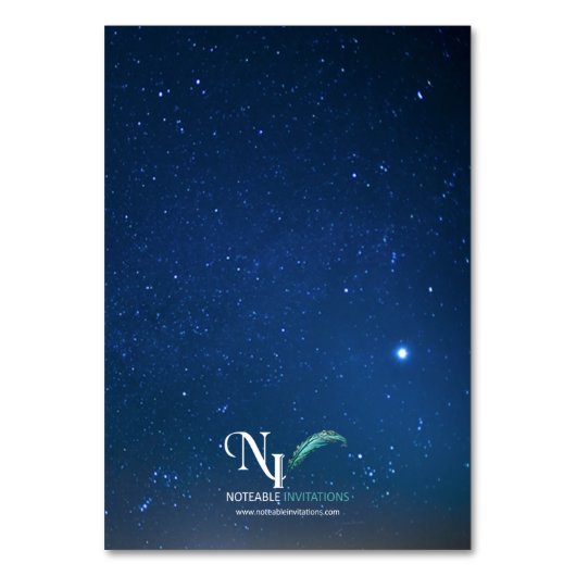 Starry Night Platzkarte Tischnummer (Rückseite)