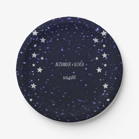 Starry Night Polterabend Paper Plate Pappteller (Vorderseite)