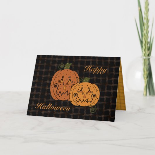 Starry Night Pumpkins Card Karte (Vorderseite)