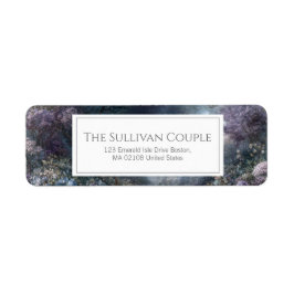 Starry Night Purple Rose Botanical Return Address