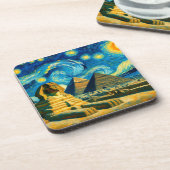 Starry Night Pyramids Sphinx Ägypten Getränkeuntersetzer (Linke Seite)