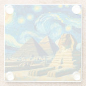 Starry Night Pyramids Sphinx Ägypten Glasuntersetzer (Rückseite)