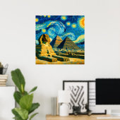 Starry Night Pyramids Sphinx Ägypten Poster (Heimbüro)