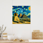 Starry Night Pyramids Sphinx Ägypten Poster (Küche)
