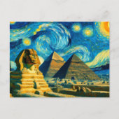 Starry Night Pyramids Sphinx Ägypten Postkarte (Vorderseite)