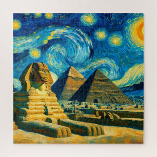 Starry Night Pyramids Sphinx Ägypten Puzzle