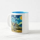 Starry Night Pyramids Sphinx Ägypten Zweifarbige Tasse (Vorderseite Links)