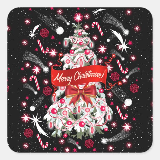 Starry Night Quadratischer Aufkleber (Vorderseite)