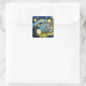 Starry Night Quadratischer Aufkleber (Tasche)