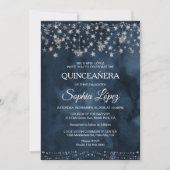 Starry Night Quinceanera Blau unter den Sternen Einladung (Vorderseite)