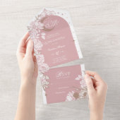 Starry Night Quinceanera Floral Celestial Moon All In One Einladung (Abreißen)