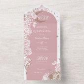 Starry Night Quinceanera Floral Celestial Moon All In One Einladung (Innen Boden)