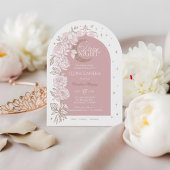 Starry Night Quinceanera Floral Celestial Moon Einladung