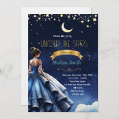 Starry Night Quinceanera party Invitation Einladung (Vorne/Hinten)