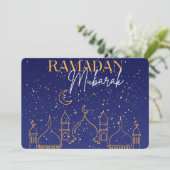 Starry Night Ramadan Mubarak Ramadan Grußkarte Einladung (Stehend Vorderseite)