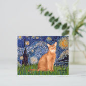 Starry Night - Red Abyssinian Postkarte (Stehend Vorderseite)