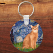 Starry Night - Red Abyssinian Schlüsselanhänger (Vorderseite)