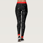 Starry Night Red Hearts Black Leggings (custom) (Rückseite)