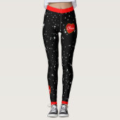 Starry Night Red Hearts Black Leggings (custom) (Vorderseite)