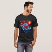 Starry Night Red Liebe Herzdesign T-Shirt (Vorne ganz)