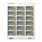 Starry Night Repaint nach Vincent Van Gogh Adressaufkleber (Vorne)